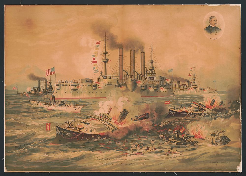 Destruction of Admiral Cervera's fleet, at Stantigo de Cuda, July 3rd 1898