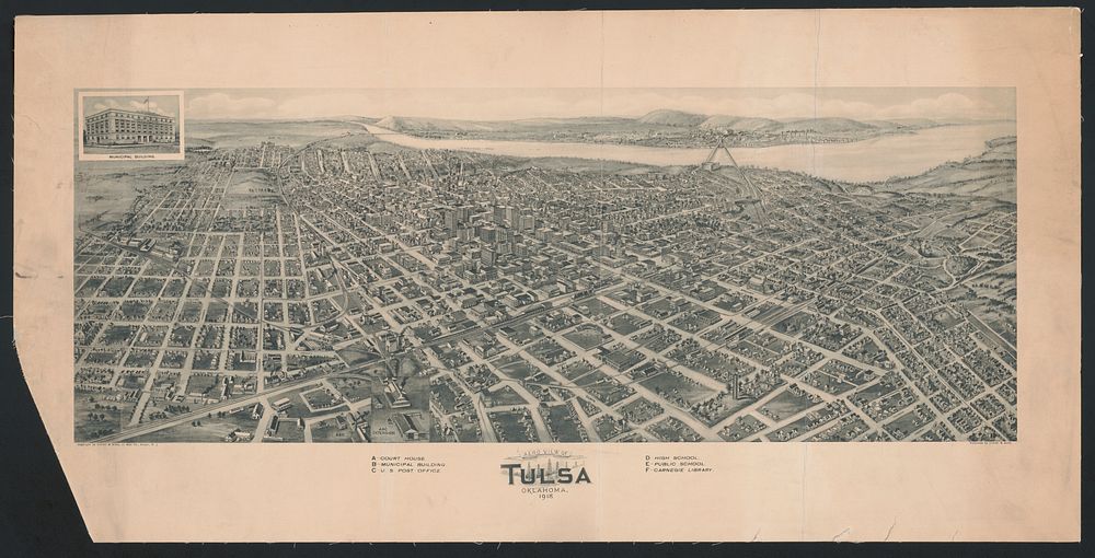 Aero view of Tulsa, Oklahoma, 1918