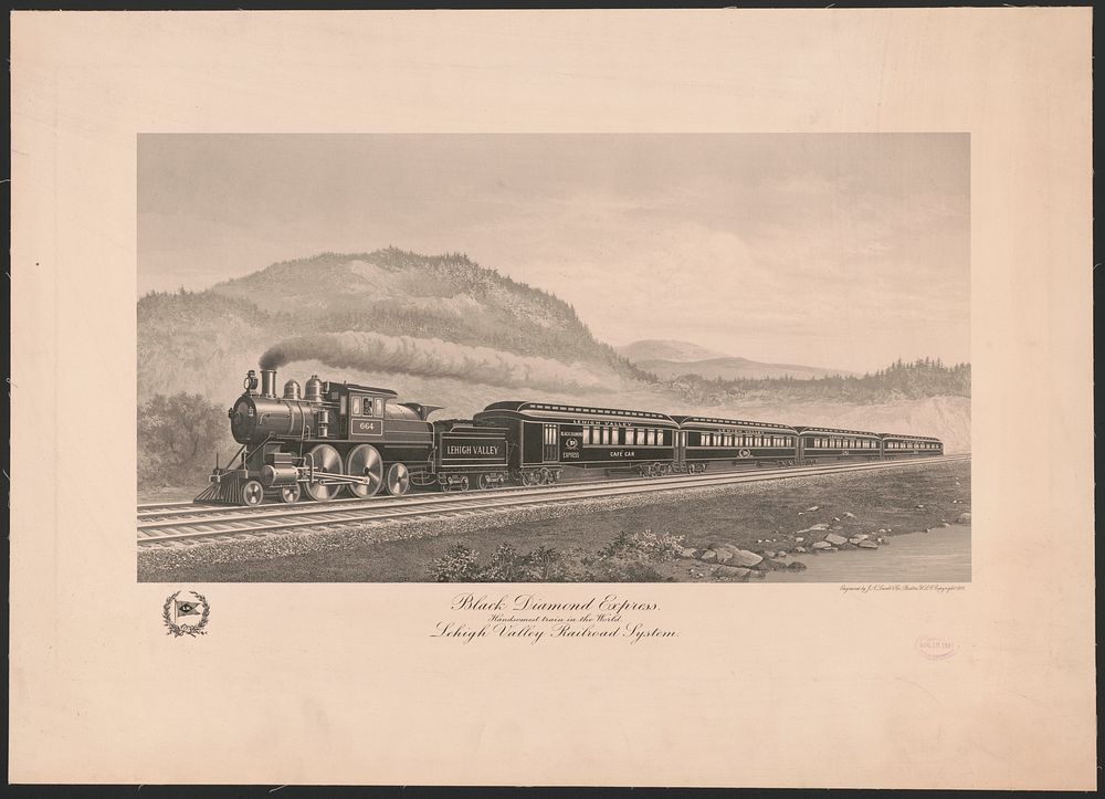 Black Diamond Express. Handsomest train in the world. Lehigh Valley railroad system