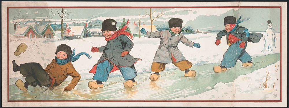 [Children playing on the ice during winter]