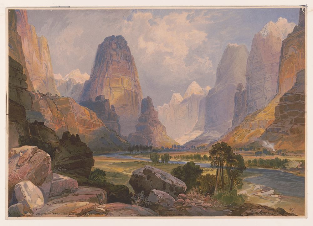 Valley of babbling waters, southern Utah / TM ; Prang's American Chromo., L. Prang & Co., publisher