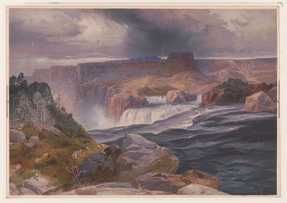Great Falls of Snake River, Idaho territory / TM ; Prang's American Chromo., L. Prang & Co., publisher