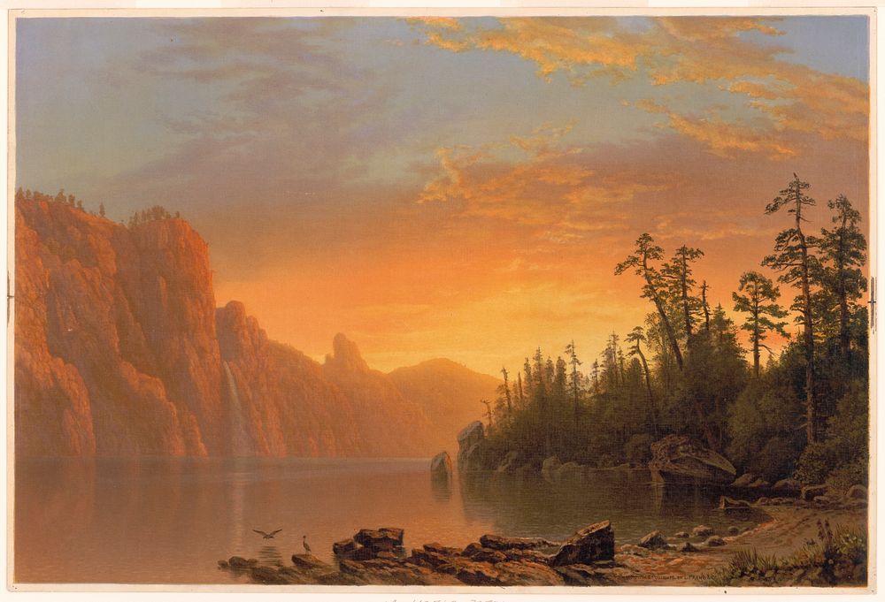 Sunset (California scenery) / AB '64 ; chromolith. & published , L. Prang & Co., publisher