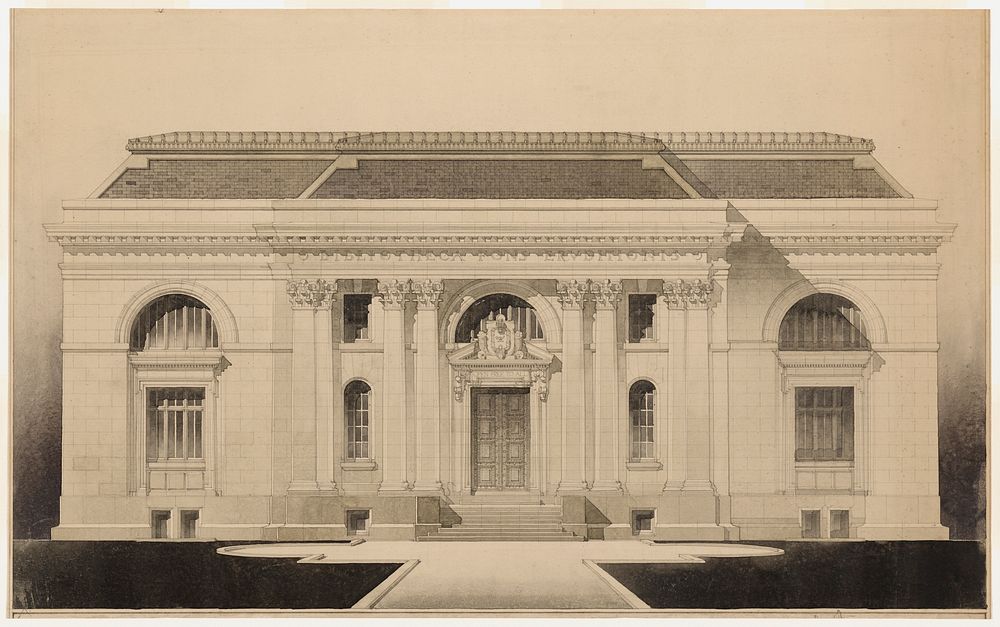 [Carnegie library, (Taunton, Mass.). Elevation]