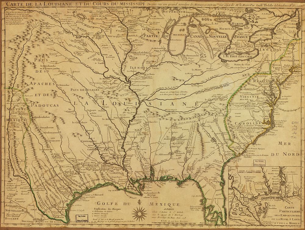 Carte de la Louisiane et du cours du Mississippi ...
