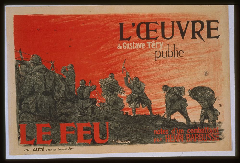 L'Oeuvre de Gustave Téry publie 'Le Feu' notes d'un combattant par Henri Barbusse