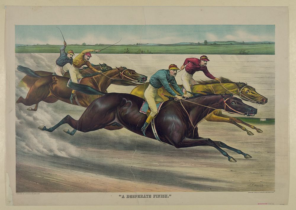 "A desperate finish", Currier & Ives.