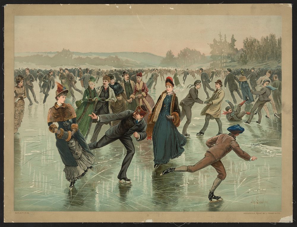 Skating / Hy Sandham ; aquarelle print , L. Prang & Co., publisher
