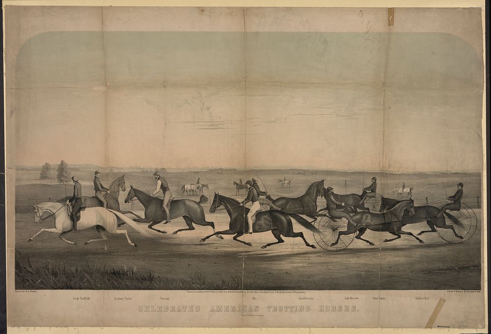 Celebrated American trotting horses / lith. W.H. Rease ; painted by R.A. Clarke.