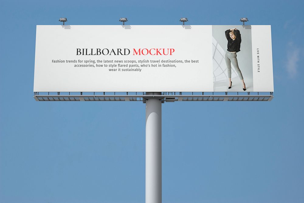 Billboard 3D mockup, business advertisement in realistic design psd