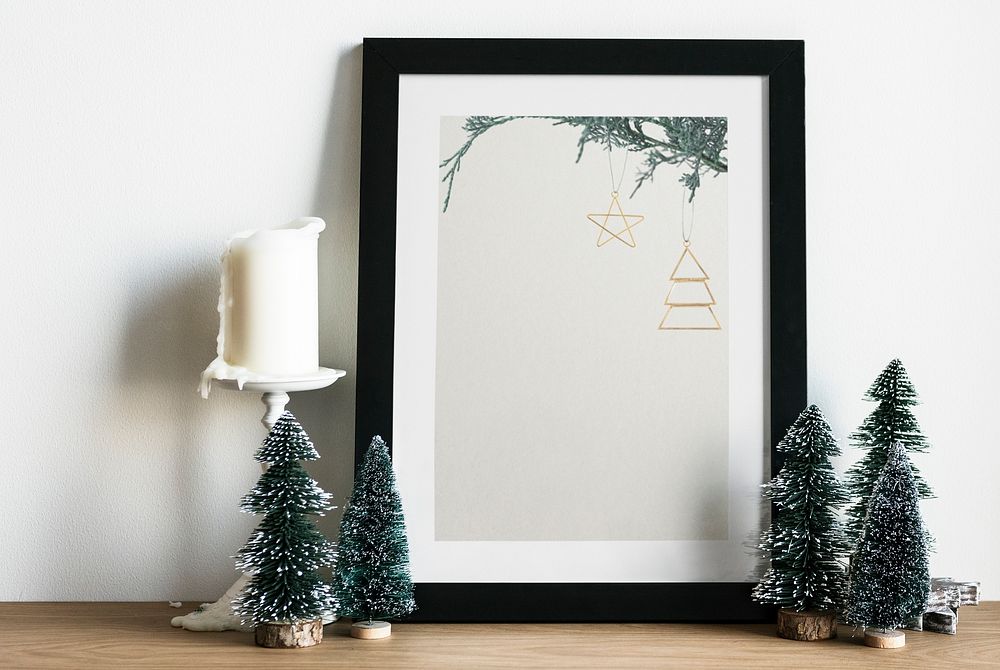 Festive framed photo, Christmas decorations