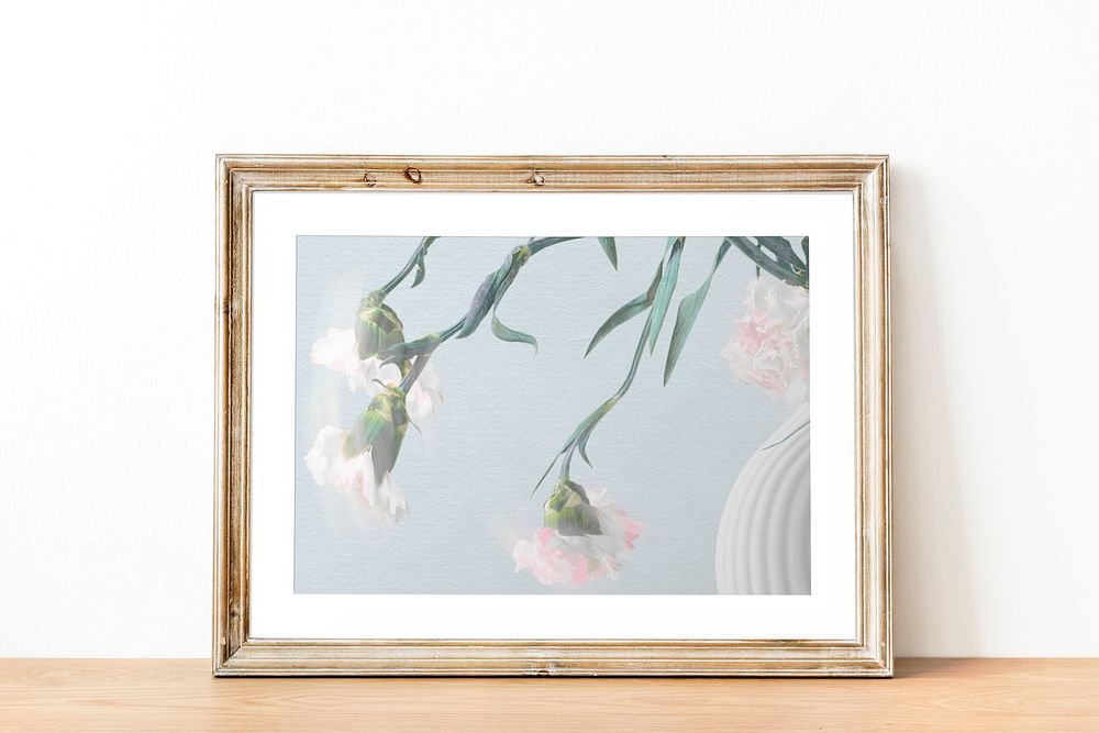 Framed flower photo, aesthetic home Free Photo rawpixel