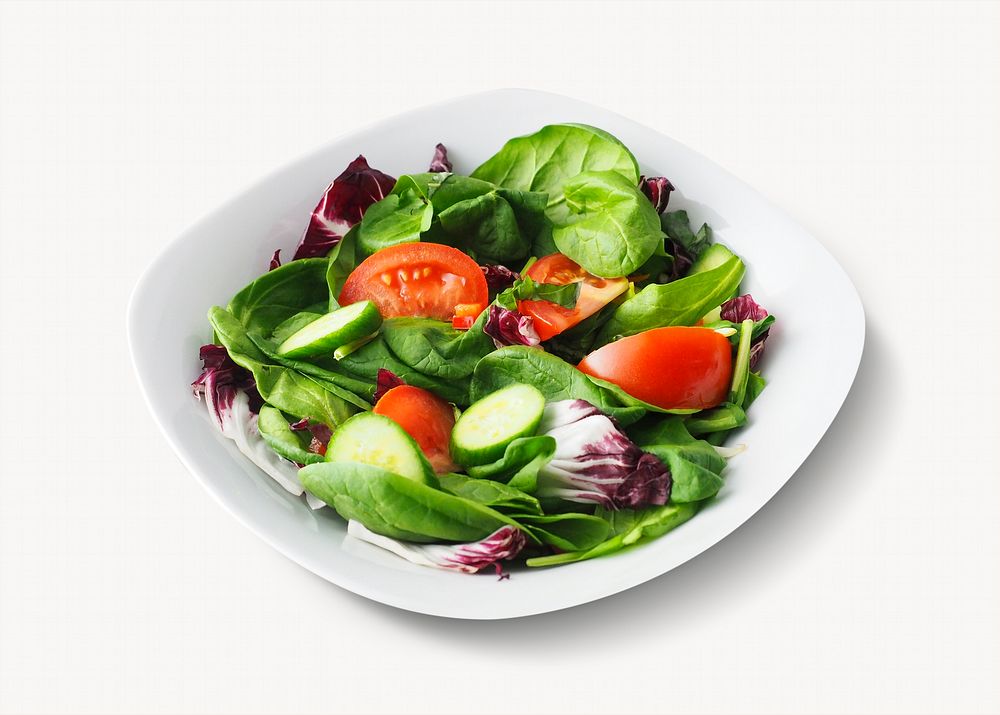 Salad bowl isolated food image