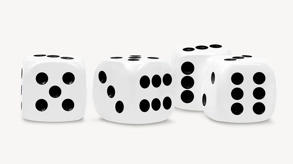 White dice, entertainment, gambling object psd