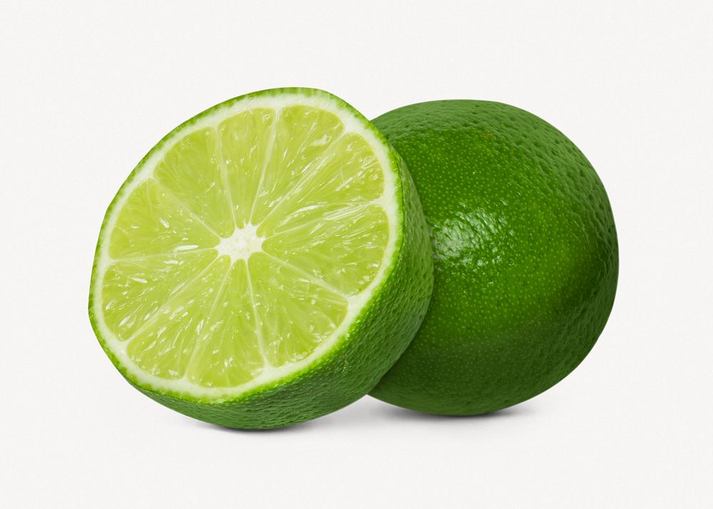 Organic lime fruit, isolated image psd