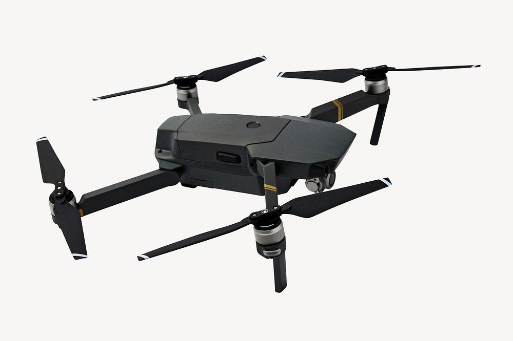 Black drone, isolated digital device image psd