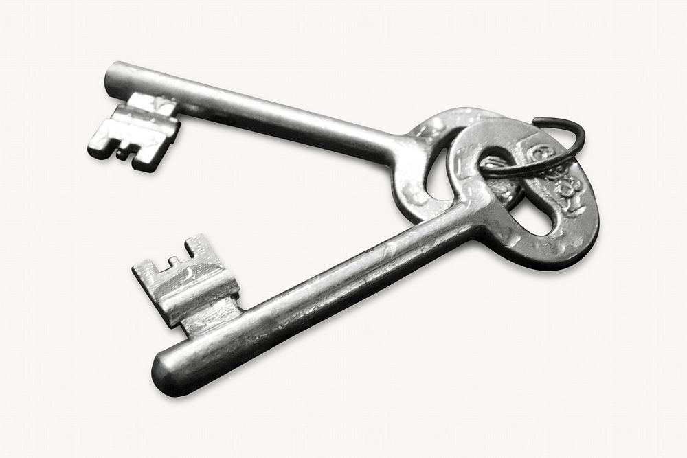Vintage keys, isolated object image