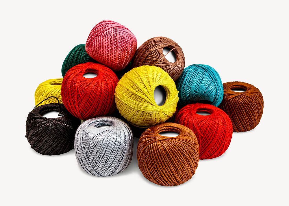 Yarn ball collage element, object design psd