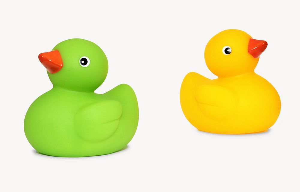 Rubber ducks, isolated object image psd