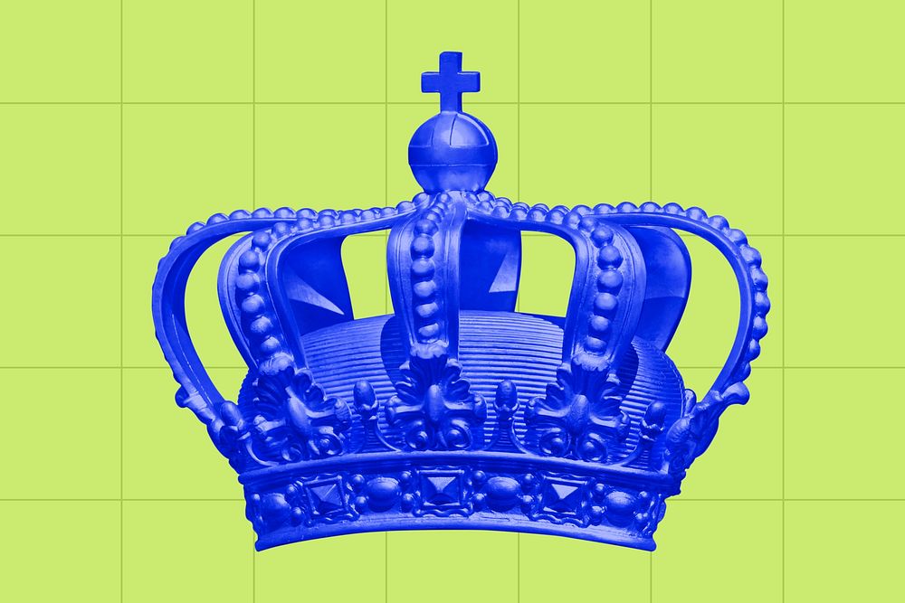 Blue crown, royal headwear graphic psd