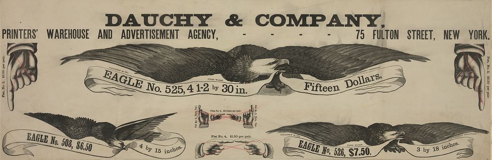 Dauchy & Company, warehouse and advertisement agency, 75 Fulton Street, New York