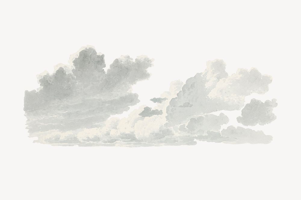 Watercolor clouds, aesthetic weather illustration psd