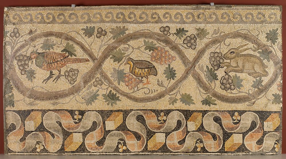 Fragment of Floor Mosaic from the upper level of the House of the Bird Rinceau, room 1, Antioch (Daphne), Syria (c.526–540)…