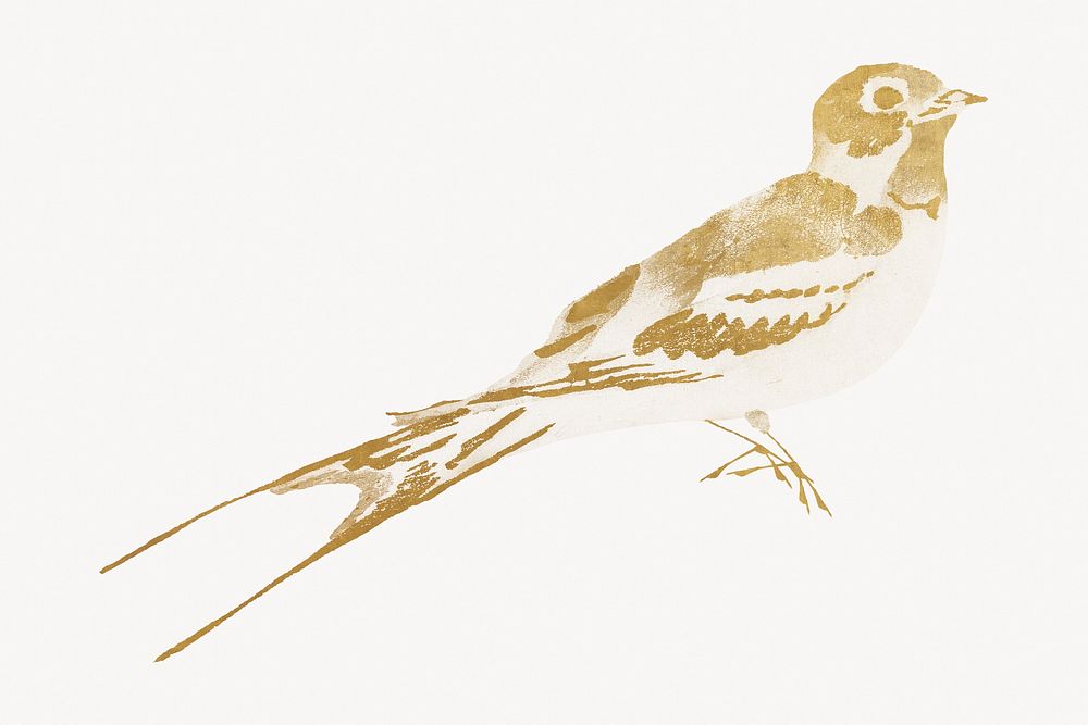 Vintage gold swallow bird. Remixed by rawpixel.