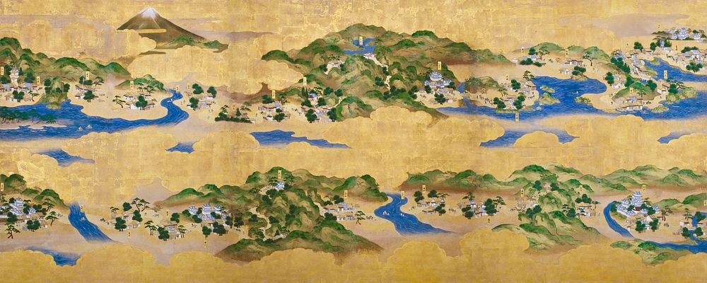 Ancient Japanese landscape map illustration. Original public domain image from the Minneapolis Institute of Art.   …