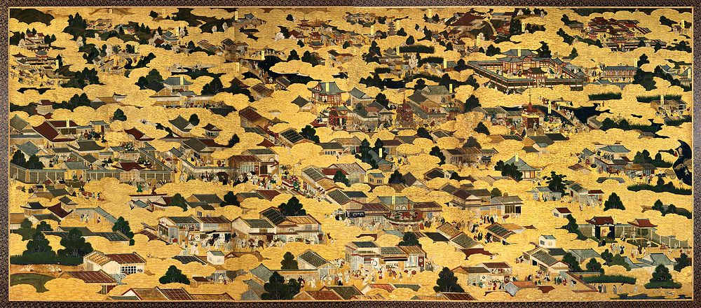Vintage Kyoto landscape map, Japanese illustration. Original public domain image from the Minneapolis Institute of Art.   …