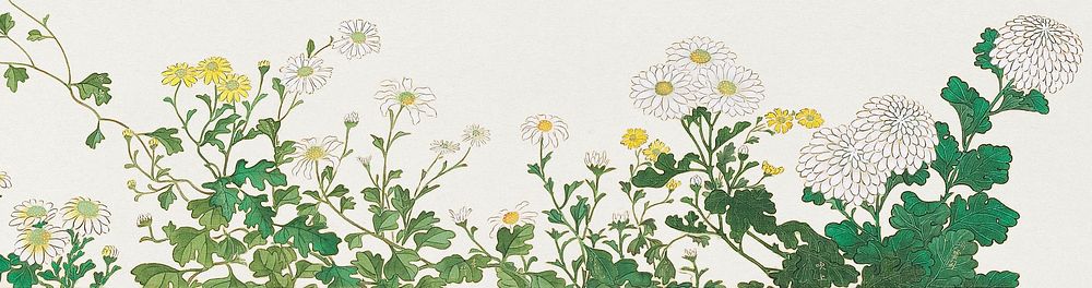 Japanese chrysanthemum (19th century) vintage painting by Katsushika Taito II. Original public domain image from the…