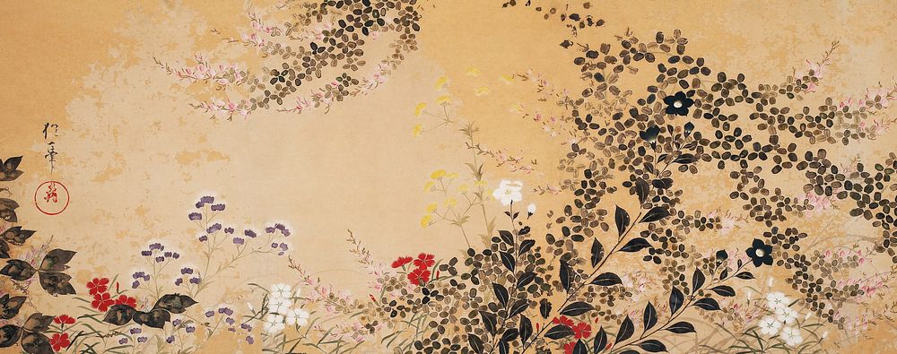 Japanese autumn flowers (19th century) vintage painting. Original public domain image from the Minneapolis Institute of Art.…