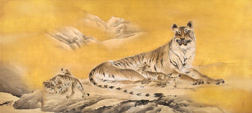 Tigers by Mountain Streams (1892-1895) by Kishi Chikudō. Original public domain image from The Minneapolis Institute of Art.…