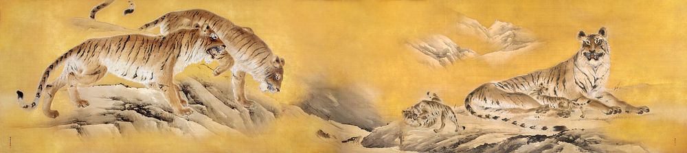 Tigers by Mountain Streams (1892-1895) by Kishi Chikudō. Original public domain image from The Minneapolis Institute of Art.…