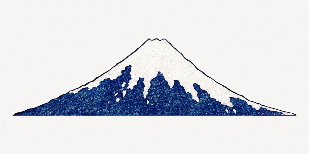 Hokusai's Mount Fuji psd.   Remastered by rawpixel. 