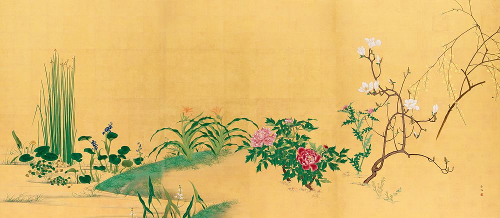 Flowers and Plants of the Four Seasons (1759-1818). Original public domain image by Yamaguchi Soken from The Los Angeles…