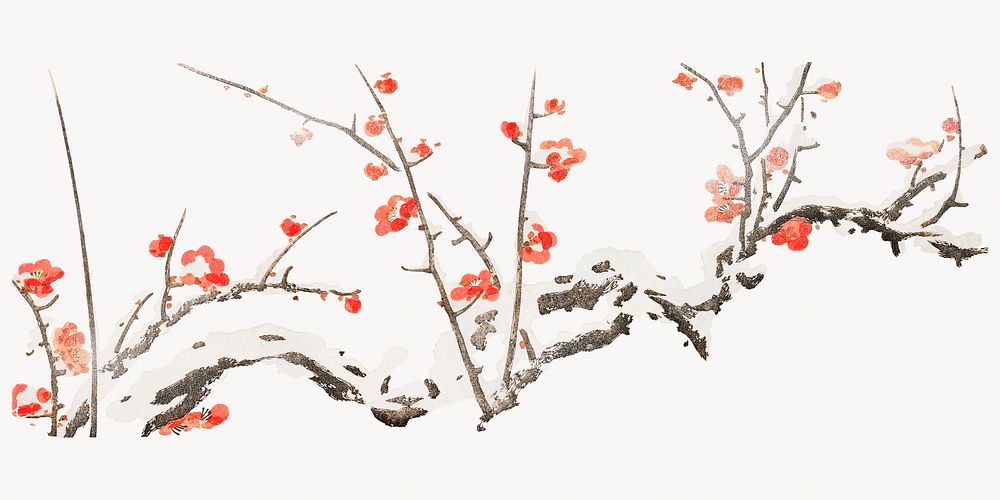 Vintage plum blossom.   Remastered by rawpixel. 