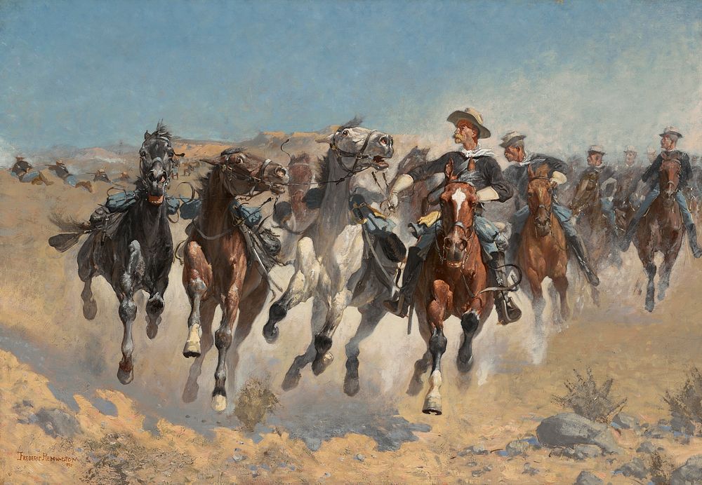 Dismounted: The Fourth Troopers Moving the Led Horses (1890) by Frederic Remington. 