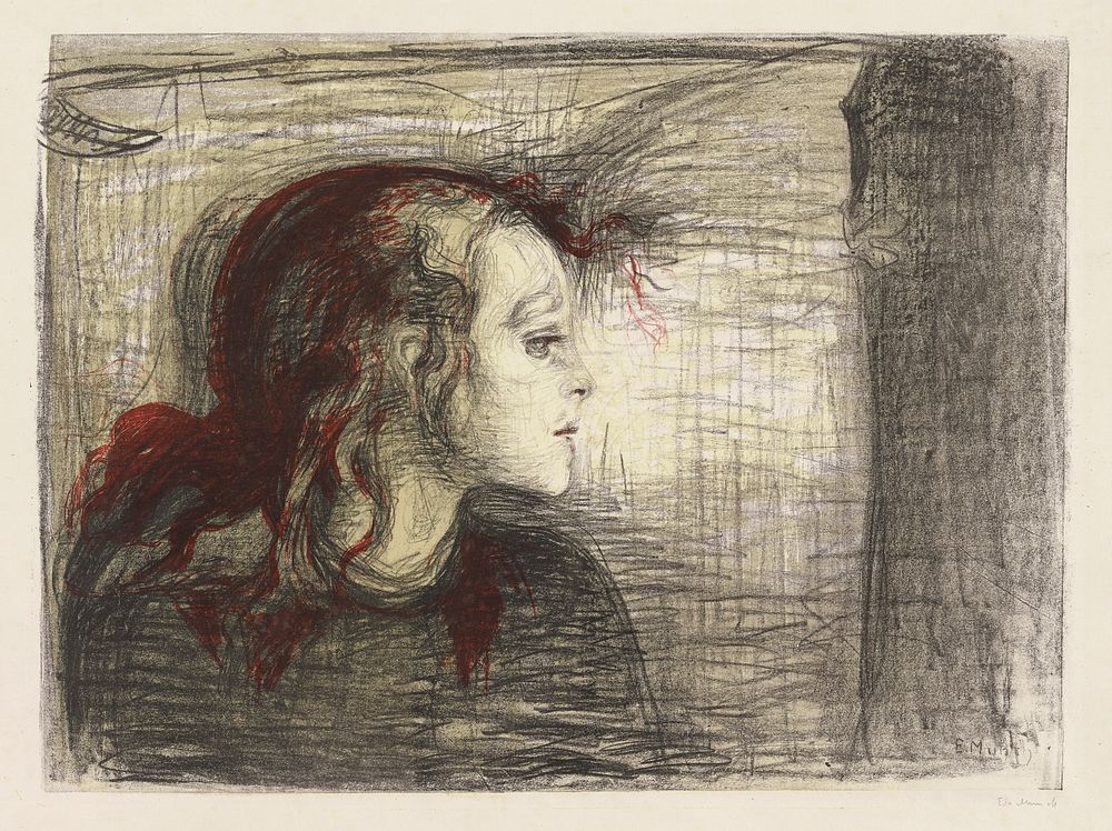 Edvard Munch's The Sick Child I (1896) famous print.  