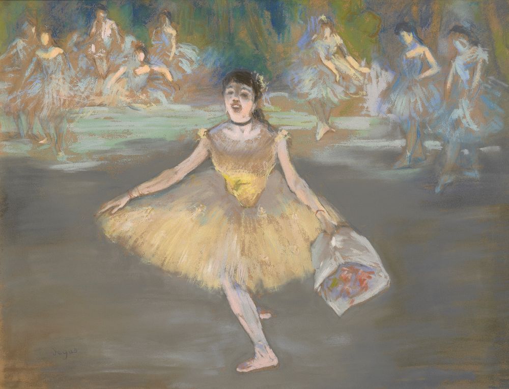 Edgar Degas's Dancer with a Bouquet famous painting. 
