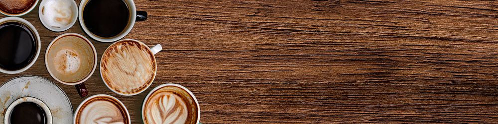 Cuffee cups on a natural wooden textured background