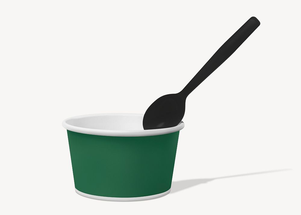 Ice-cream paper bowl mockup, packaging design psd