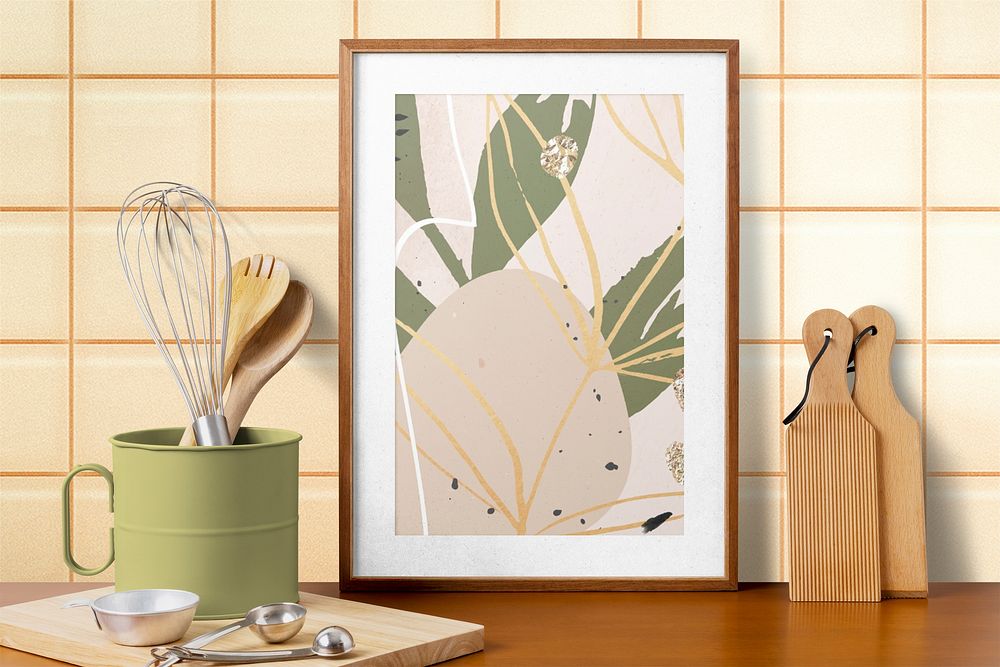 Framed botanical photo, wall decoration