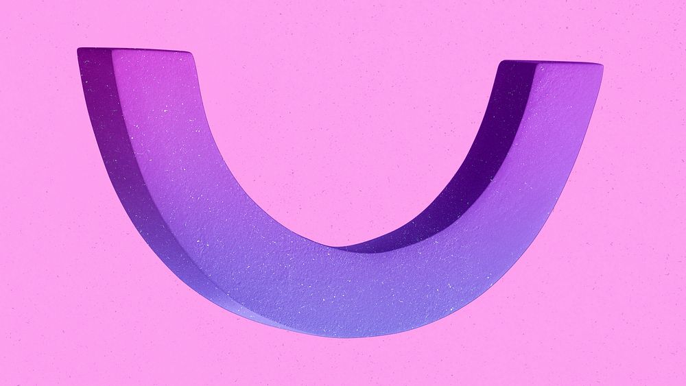 Purple arch shape, 3D geometric illustration