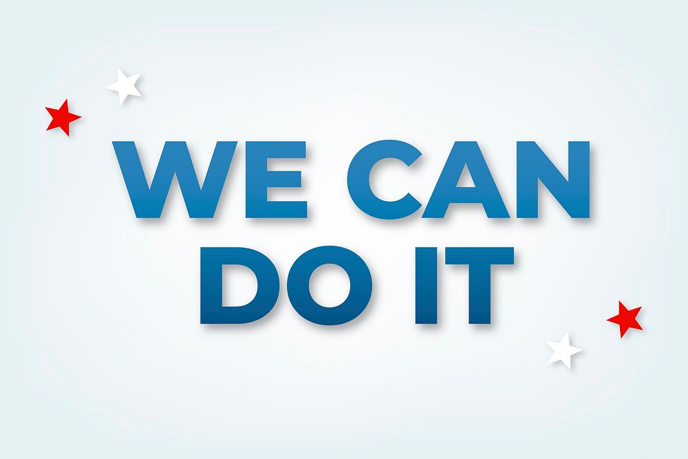 We can do it text typography on blue