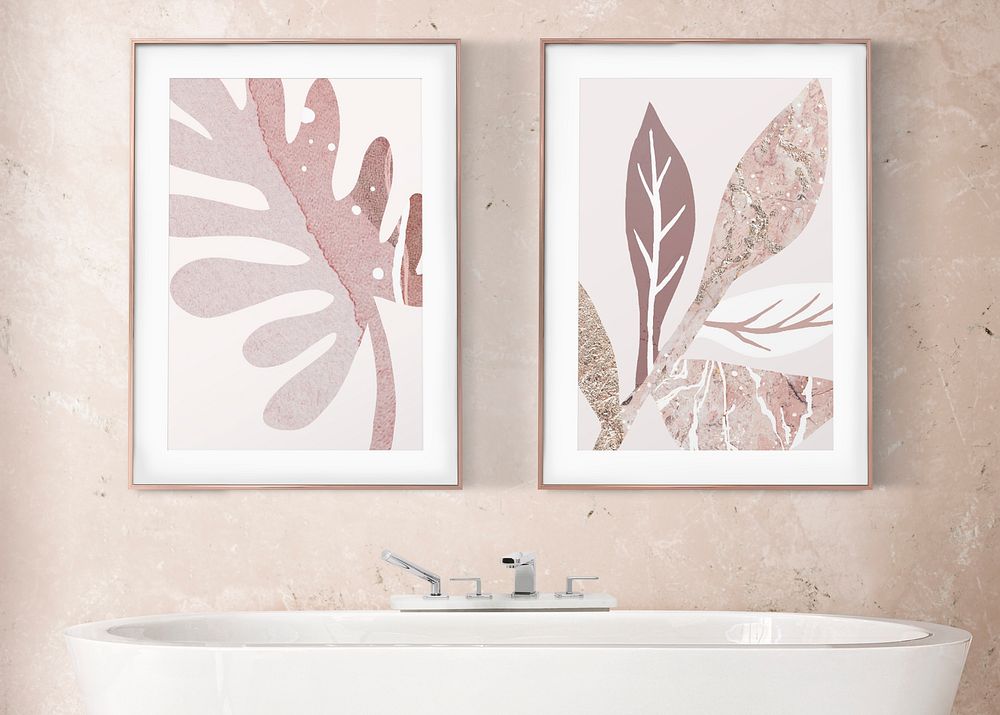 Aesthetic bathroom picture frames, home decor