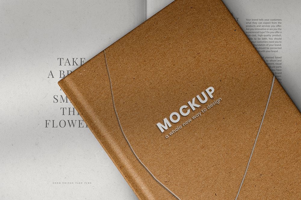 Book cover mockup, simple publishing product psd