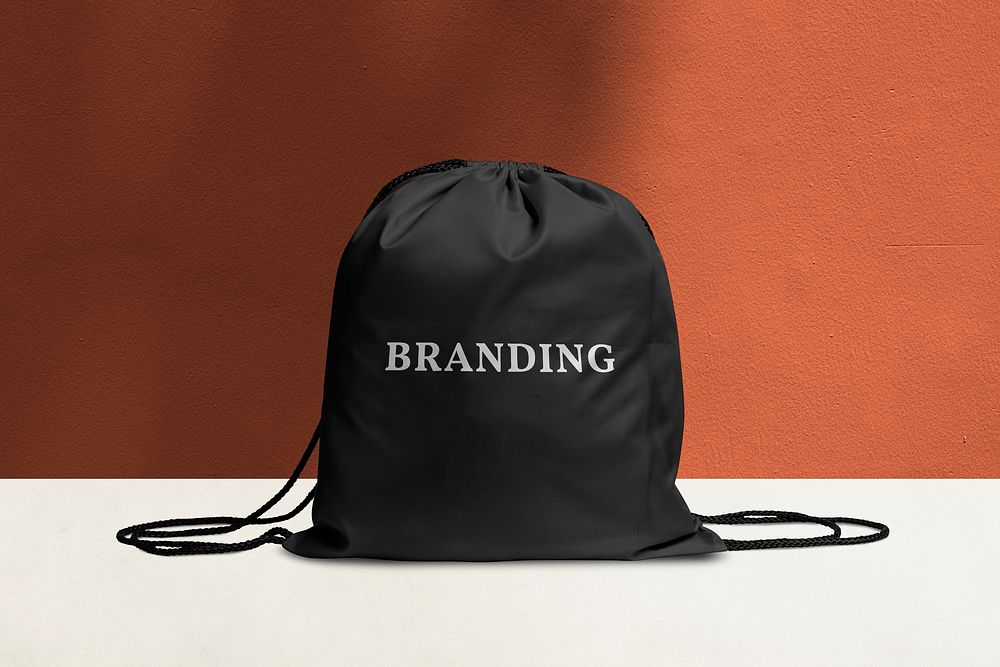 Drawstring bag mockup, editable apparel design psd