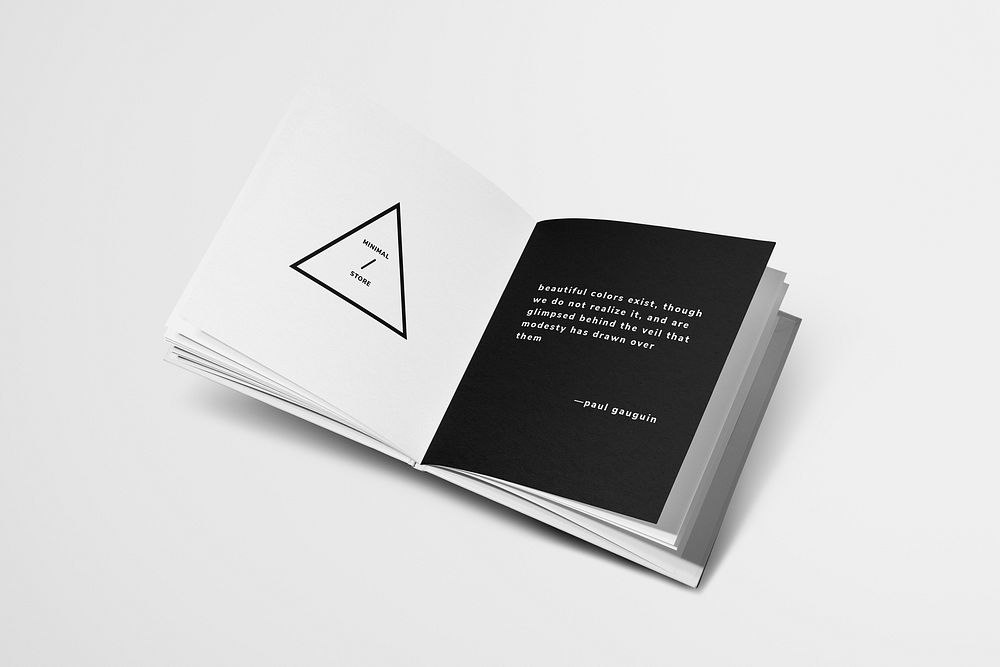 Book mockup, white minimal design psd