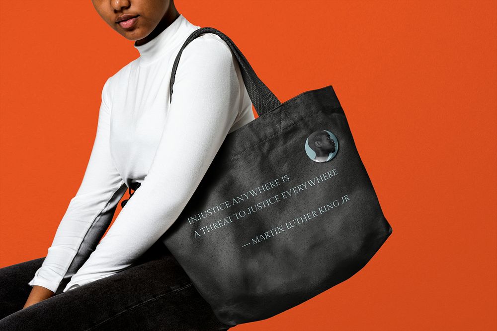 Tote bag mockup, black history month campaign psd